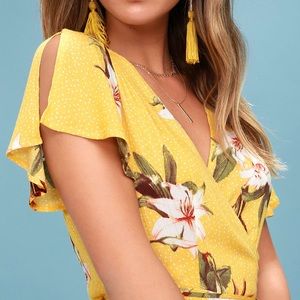 NWT Lulu’s Heart of Marigold Wrap Maxi Dress